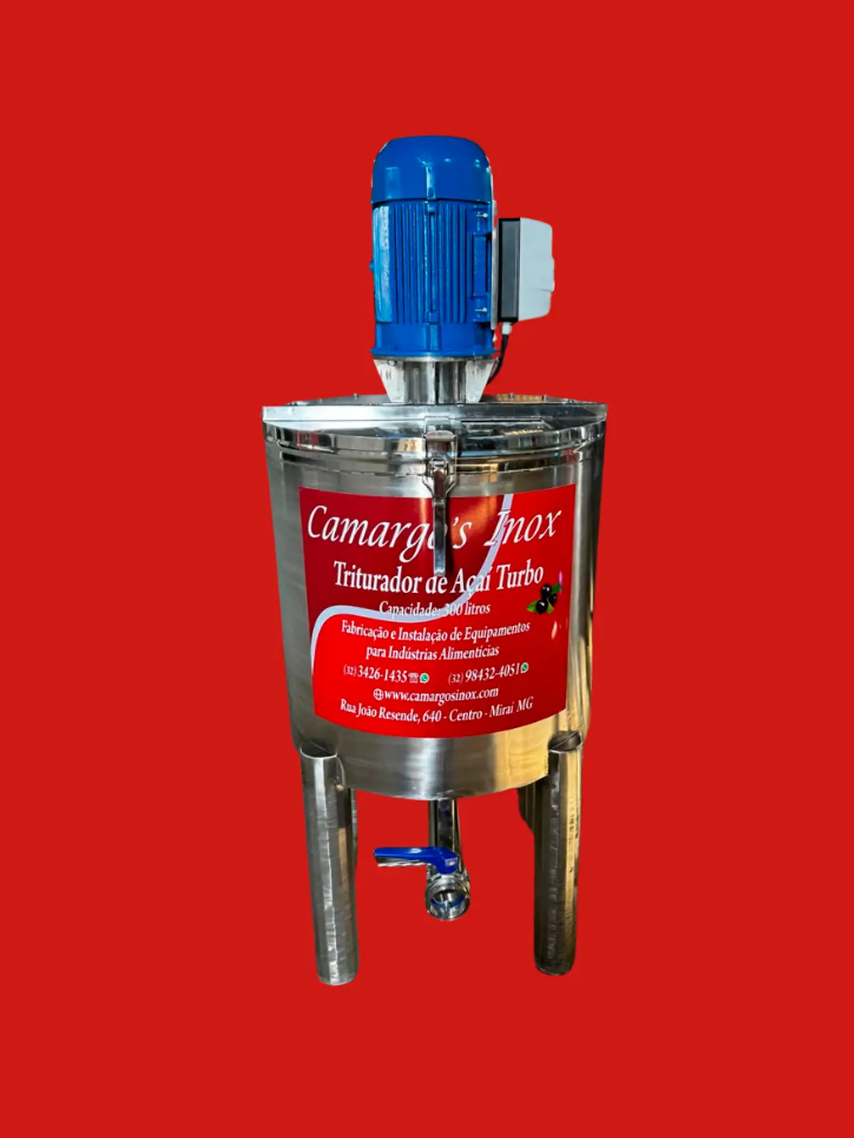 Triturador para açaí capacidade 150 litros com motor 7.5 cv com isolamento térmico